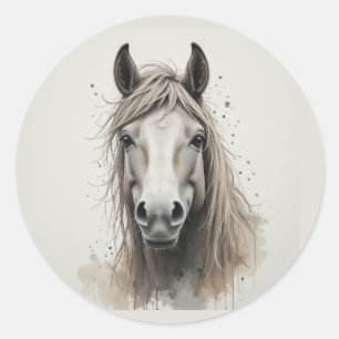 Beautiful Icelandic Horse Animal Art Classic Round Sticker