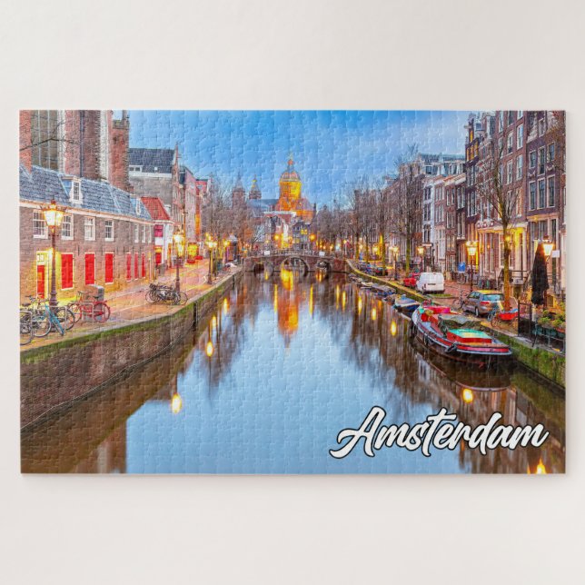 Beautiful Iconic City Of Amsterdam, Netherlands Jigsaw Puzzle (Horizontal)