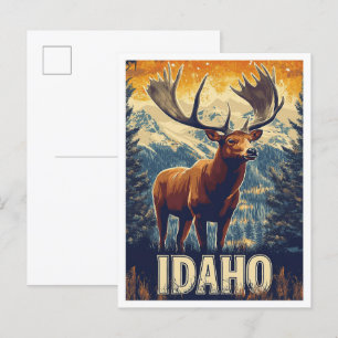 Beautiful Idaho USA Vintage Illustration Travel Postcard