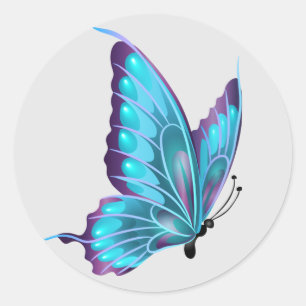 Beautiful illustrated Butterfly Classic Round Stic Classic Round Sticker