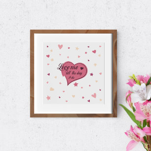 Beautiful illustration of heart with text inside. poster