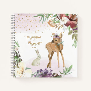 Beautiful Illustration Sparkling Gold Glitter Girl Notebook