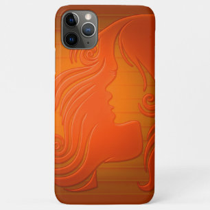 Beautiful Illustration young Woman with wavy Hair iPhone 11 Pro Max Case