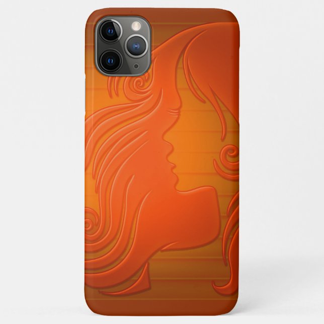 Beautiful Illustration young Woman with wavy Hair Case-Mate iPhone Case (Back)