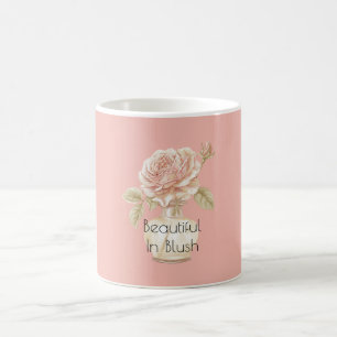 Beautiful in Blush Rose Flower Coffee Mug
