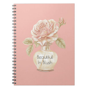 Beautiful in Blush Rose Flower Notebook