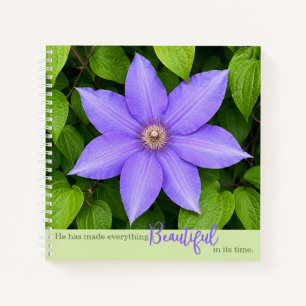 Beautiful in Its Time Purple Clematis Notebook
