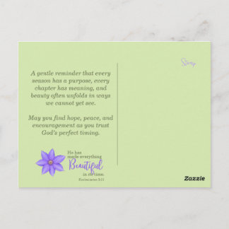 Beautiful in Its Time | Purple Clematis Postcard