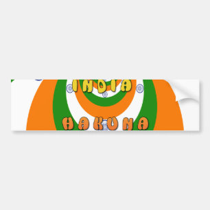 Beautiful India National Flag Colours Hakuna Matat Bumper Sticker