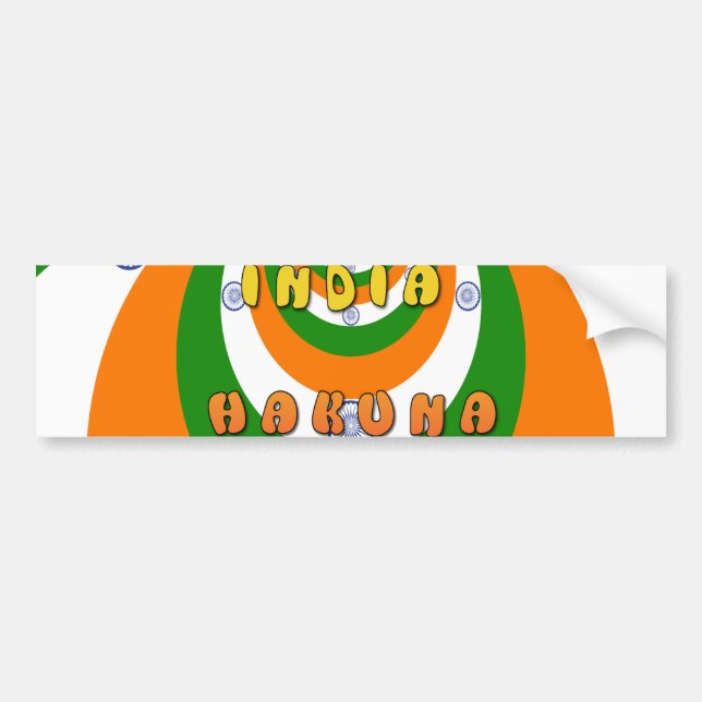 Beautiful India National Flag Colours Hakuna Matat Bumper Sticker (Front)