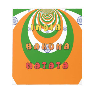 Beautiful India National Flag Colours Hakuna Matat Notepad
