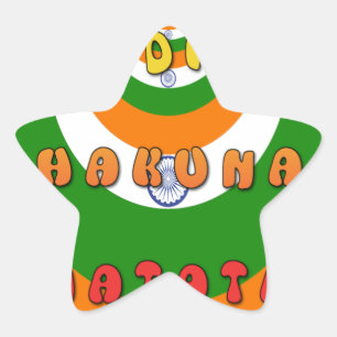 Beautiful India National Flag Colours Hakuna Matat Star Sticker