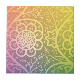 Beautiful indian floral pattern tile