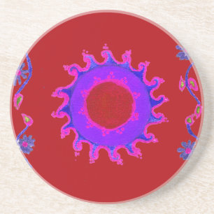 Beautiful Indian Motif Mehndi Art Design Coaster
