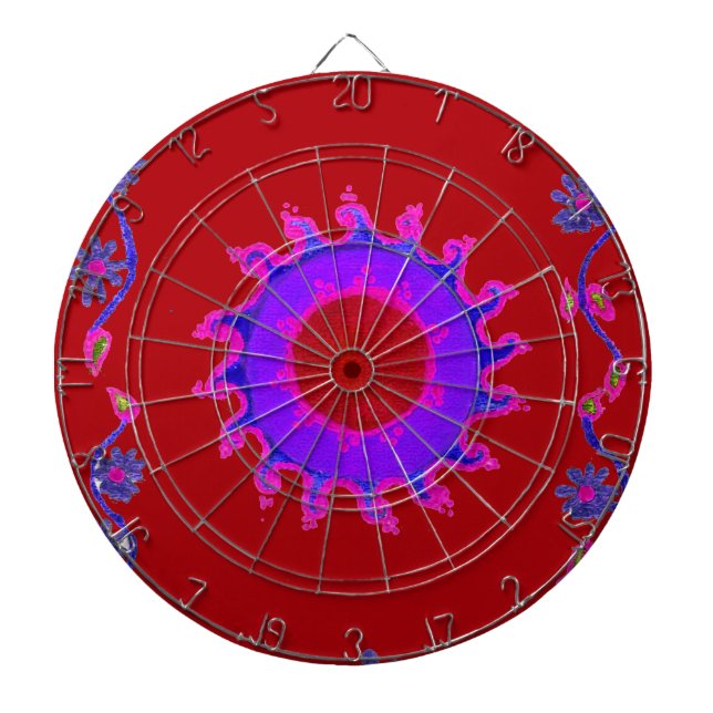 Beautiful Indian Motif Mehndi Art Design Dartboard (Front)
