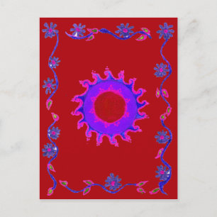 Beautiful Indian Motif Mehndi Art Design Postcard