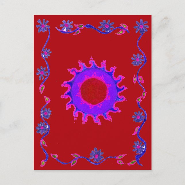 Beautiful Indian Motif Mehndi Art Design Postcard (Front)