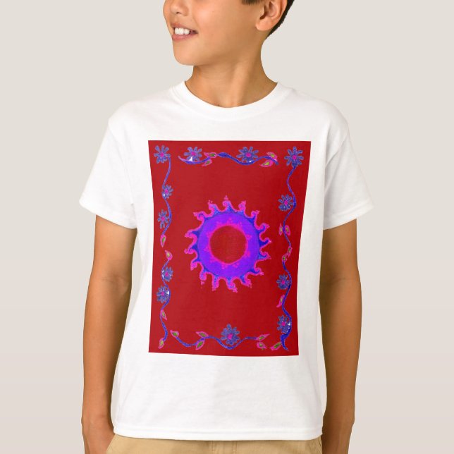 Beautiful Indian Motif Mehndi Art Design T-Shirt (Front)