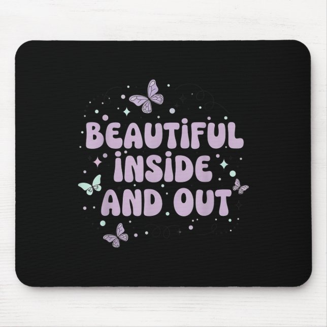 Beautiful Inside And Out Cute Butterfly Lavender S Mouse Mat (Front)