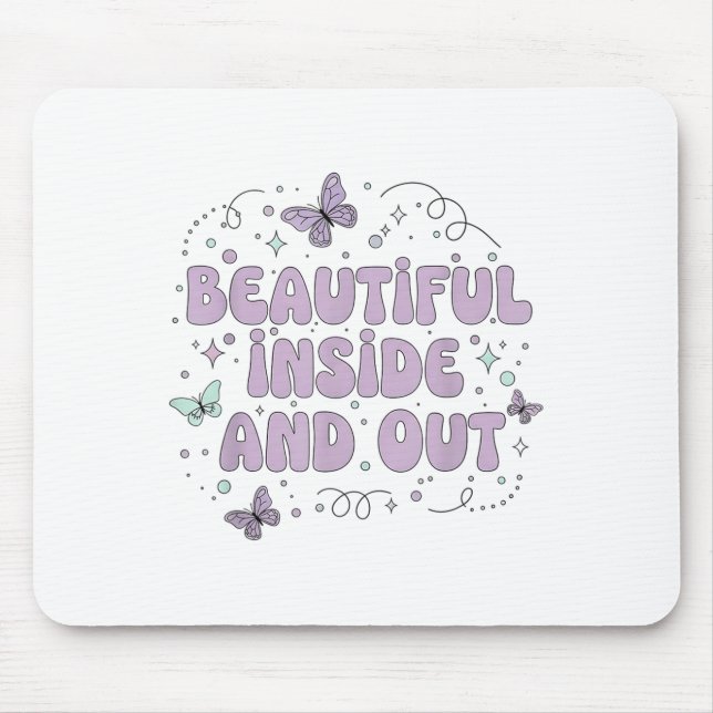 Beautiful Inside And Out Cute Butterfly Lavender S Mouse Mat (Front)