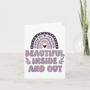 Beautiful Inside And Out Cute Rainbow Lavender Sel Card