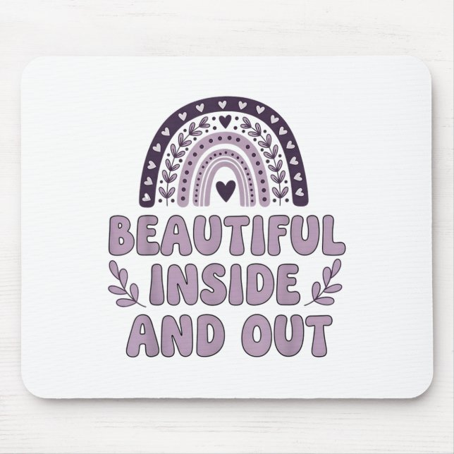 Beautiful Inside And Out Cute Rainbow Lavender Sel Mouse Mat (Front)