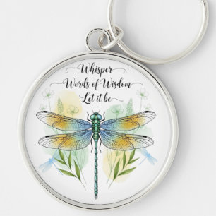 Beautiful Inspirational Dragonfly Quote Key Ring