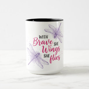 Beautiful Inspirational Dragonfly Quote Mug