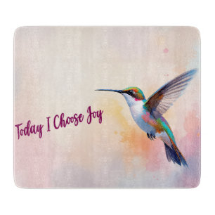 Beautiful Inspirational Hummingbird With Quote Cutting Board