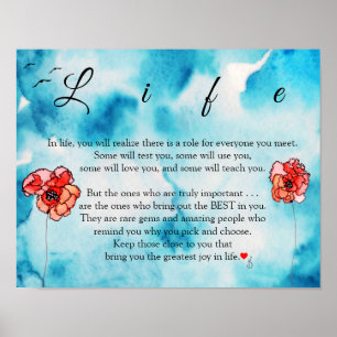 Beautiful Inspirational Life Words Poster