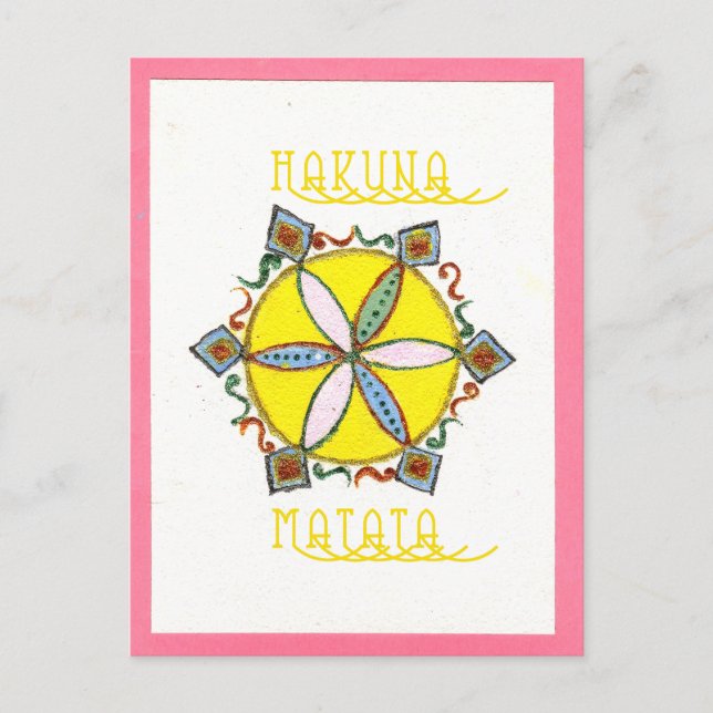 Beautiful Inspirational Star Floral Vector Pattern Postcard (Front)