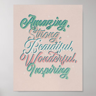 Beautiful Inspiring 3D typography script Poster