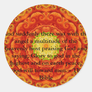 Beautiful Inspiring Biblical Angel  Quote Classic Round Sticker