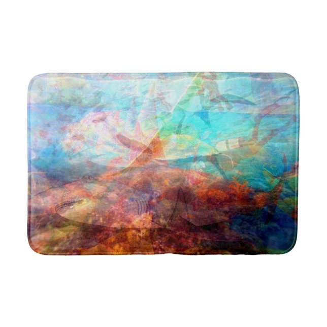 Beautiful Inspiring Underwater Scene Art Bath Mat (Front)