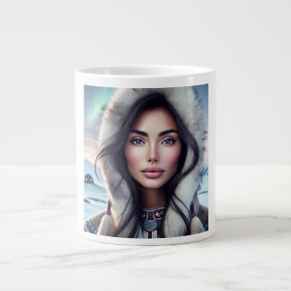 Beautiful Inuit Woman – Arctic Elegance Large Coffee Mug
