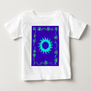 Beautiful Iridescent Blue Floral Art Oil Painting  Baby T-Shirt