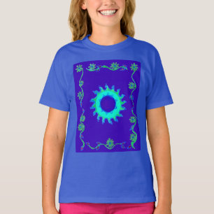 Beautiful Iridescent Blue Floral Art Oil Painting T-Shirt