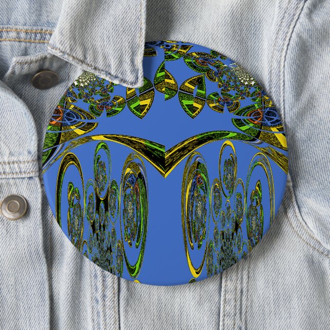 Beautiful Iridescent bluebirds design 6 Cm Round Badge (In Situ)