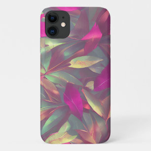 Beautiful Iridescent Leaves Pattern iPhone 11 Case