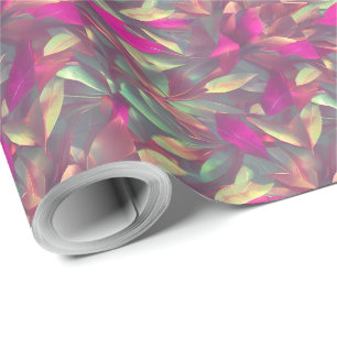 Beautiful Iridescent Leaves Pattern  Wrapping Paper