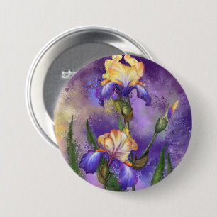 Beautiful Iris Flower - Art Painting 7.5 Cm Round Badge