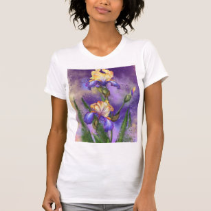 Beautiful Iris Flower - Migned Art Painting T-Shirt