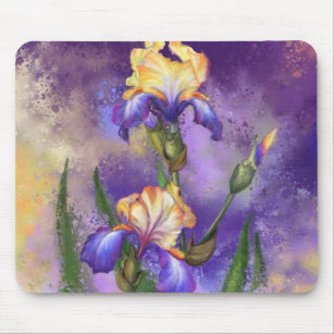 Beautiful Iris Flower - Migned Painting Art Mouse Mat
