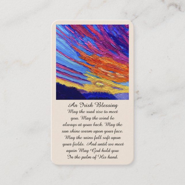 Beautiful Irish Blessing Memorial Prayer Card (Front)
