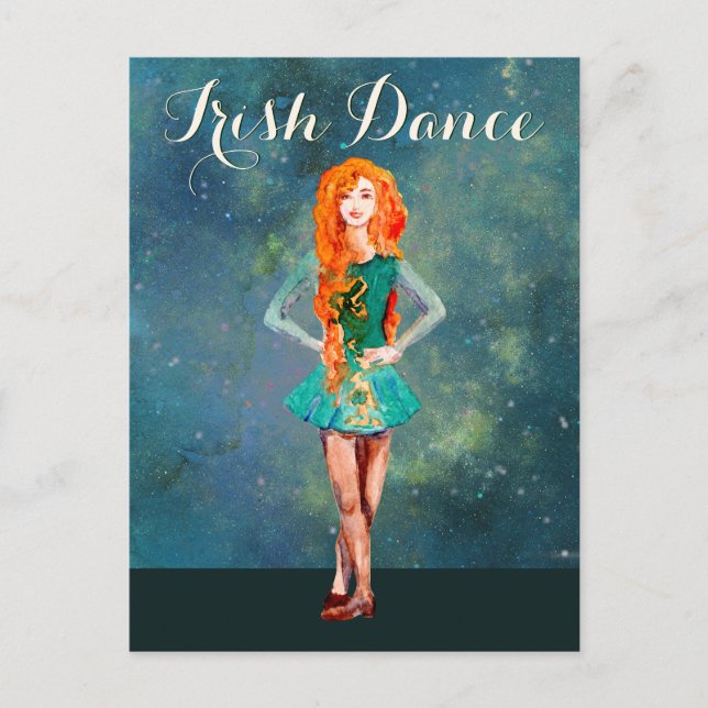 Beautiful Irish Dancer Hard Shoe Dance  Postcard (Front)