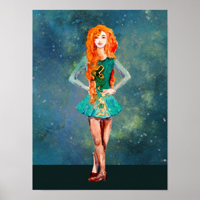 Beautiful Irish Dancer Hard Shoe Dance Poster (Front)