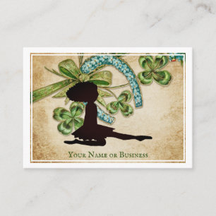 Beautiful Irish Dancer, Shamrock and Horseshoe Business Card