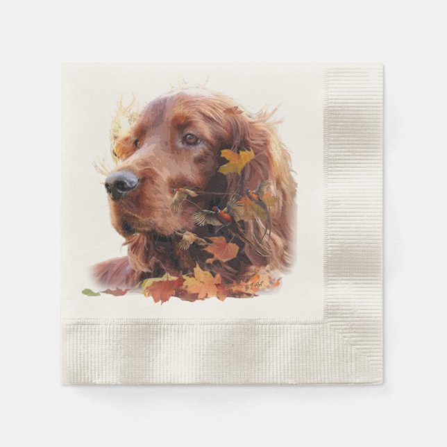 Beautiful Irish Red Setter Napkin (Front)
