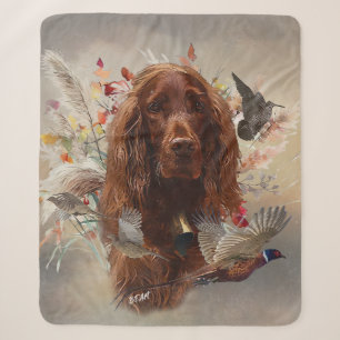 Beautiful Irish Red Setter Sherpa Blanket
