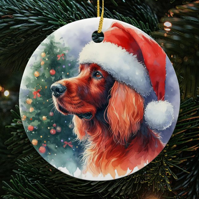 Beautiful Irish Setter Dog Christmas Ceramic Tree Decoration (Creator Uploaded)
